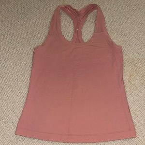 LULULEMON PINK COOL RACER BACK SHORT VERSION SIZE 4 TANK